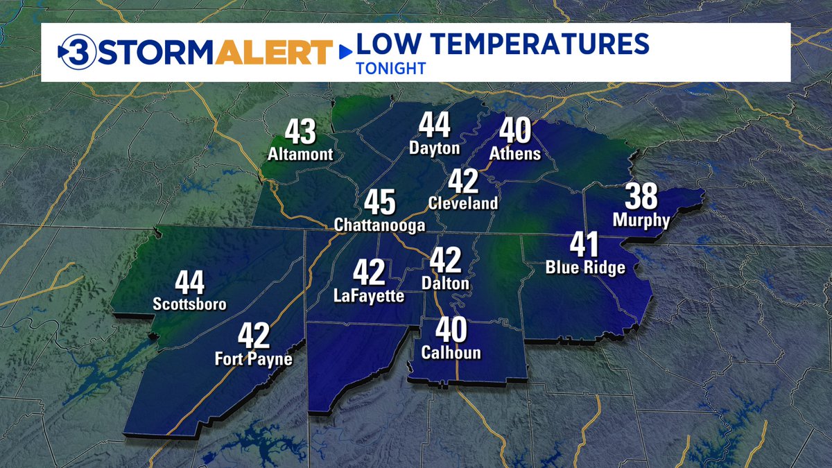 Cool mornings and warm afternoons through Friday.  Showers overnight Friday into Saturday.  Clearing Sunday with MUCH colder air moving in to start next week.  <a href="/DavidKarnes3/">David Karnes</a>