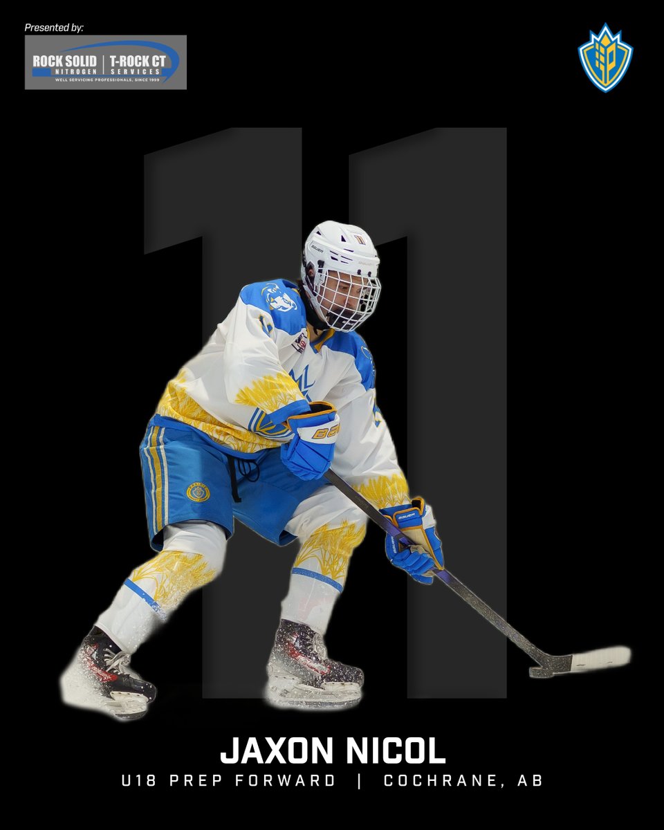 prairie_hockey's tweet photo. ⚫️ 25/26 Player Introductions ⚫️
# 11 Jaxon Nicol | Cochrane, AB
U18 Prep Forward
Presented by Rock Solid Nitrogen
https://t.co/nevpcsN9PI
#PrairiePower https://t.co/8lgN6KhQFM