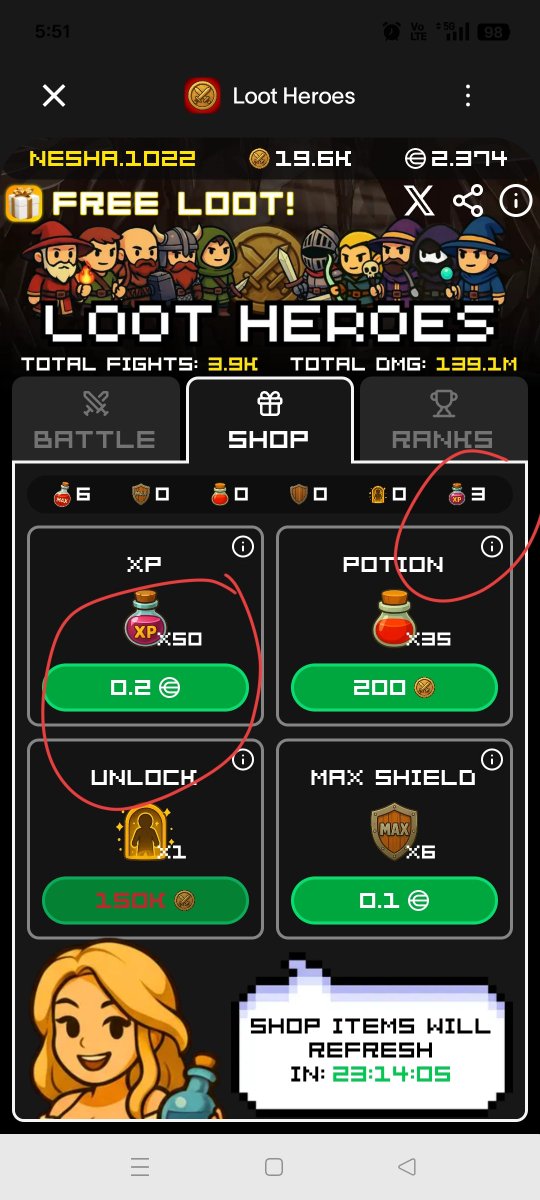 Neshapot22's tweet photo. @waynedeleon13 @LootHeroesWLD Same i bought 1 hero lvl up for 15k loot and 2 hero lvl up for 0.5WLD they they suddenly change it to hero exp? I feel scammed https://t.co/8T7yB5JzJ5