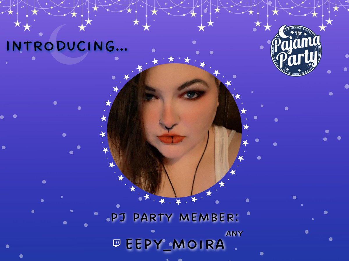 ☾ Introducing PJ Party Member: <a href="/eepy_moira/">「moira.exe」</a> ☽
—
✦ 3 words Moira uses to describe their content: Cozy, Retro, Warm ✦
—
↣ twitch.tv/eepy_moira ↢