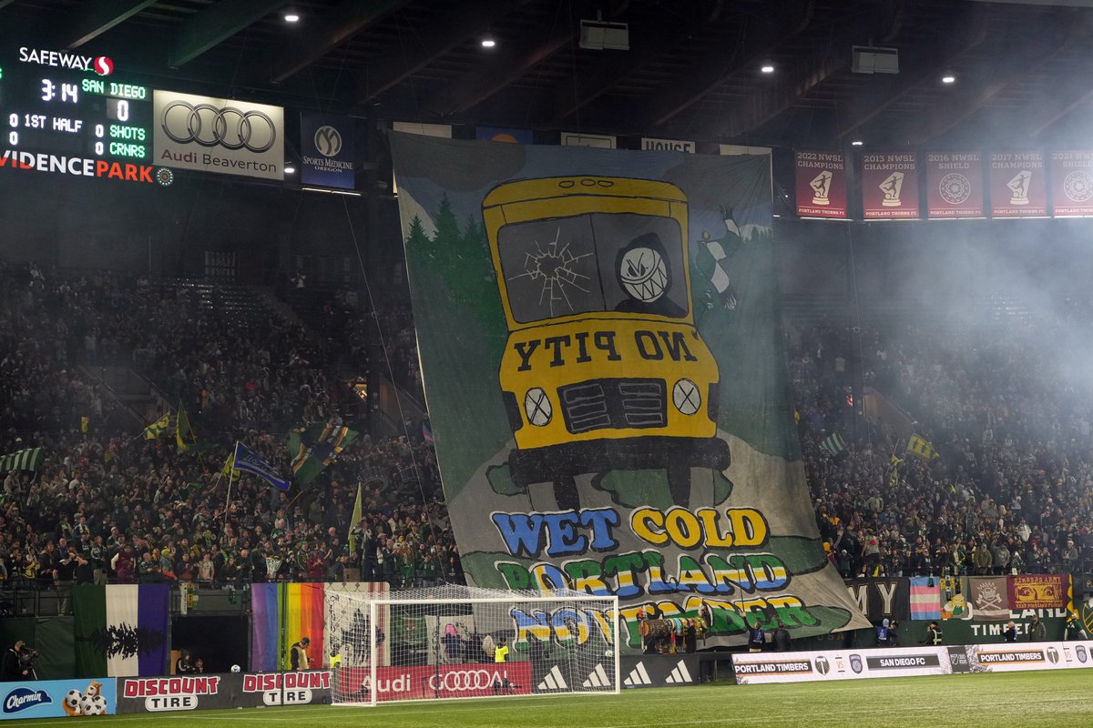 MLS's tweet photo. These TIFOs went hard 🔥 https://t.co/i8pJImihwC