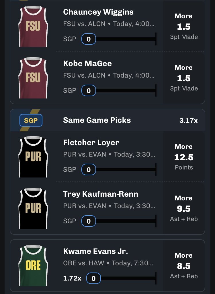 easycbbpicks's tweet photo. 5 plays for Tuesday #CBB slate. Smaller slate today so go light! All of these are available on #Underdog

#prizepicks #collegehoops #collegebasketball #playerprops #BettingX #SportsBets #SportsCapper 

Check out Underdog, and get a bonus when you sign up. https://t.co/KBjINHpnGK https://t.co/ZHdLz6y6dp