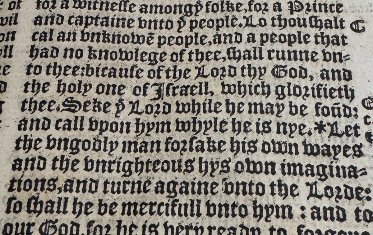 Answer truthfully. Do you struggle to read blackletter type and text printed before the completion of the great vowel shift?