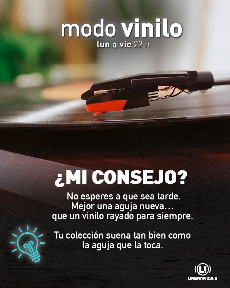 ¿Cambias la aguja de tu tornamesa? 💿

🌈¡DJ Arcoíris Analógico te enseña a cuidar tus vinilos!

 Y podés escucharlo de lunes a viernes en #ModoVinilo, de 22:00 a 00:00 por Urbana Radio. 📻🎶
