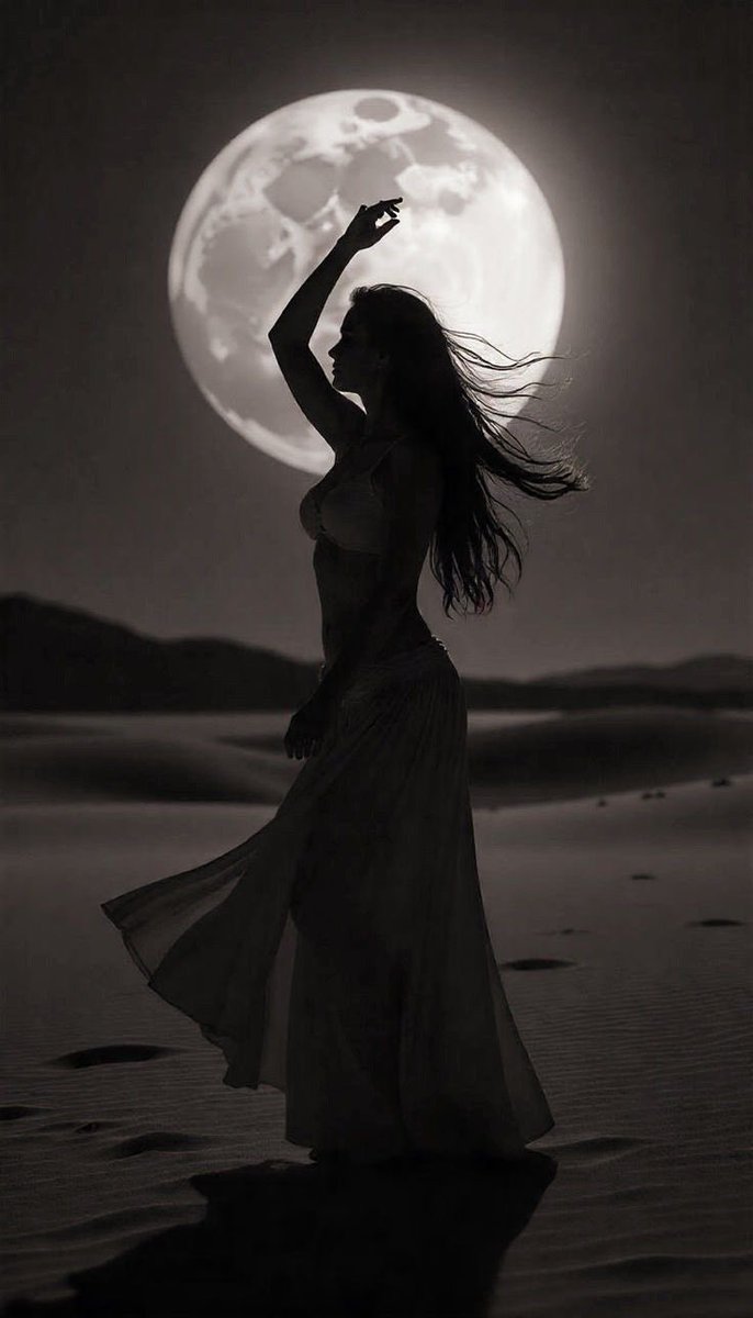 Bailando bajo súper luna.