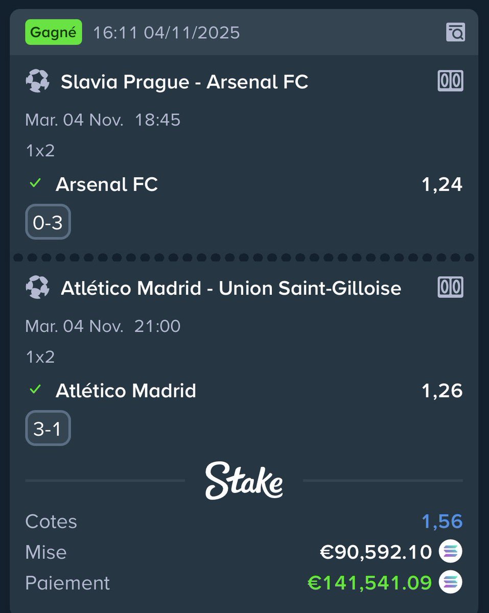 JgProno26866's tweet image. Simple et efficace.
On évite les douilles, on joue propre 😎💼

Arsenal ✅
Atlético ✅

50€ a gagner demain 💰

Peu importe le sport…
toutes les zones sont mes zones de confort. 💚🔥

❤️ Like, commente, RT ♻️

#TeamParieur #LDC