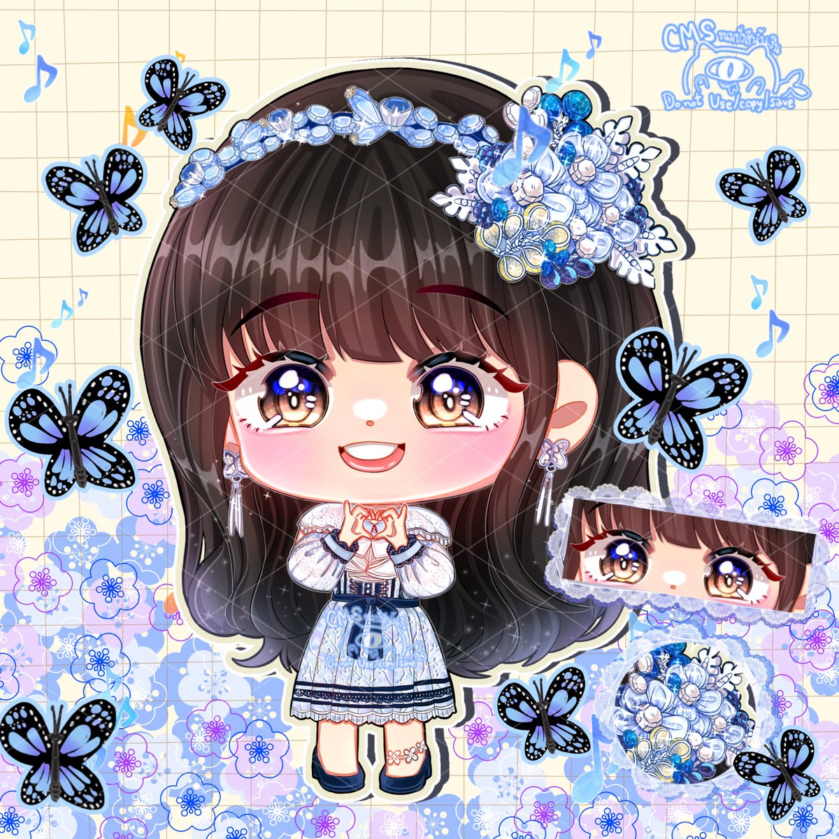 BlueBunBear's tweet photo. CMS 🦋✨
commission art for K.@/autumncatWriter ขอบคุณที่อุดหนุนคมช.นะคะ 🫶💕

#nammonnbnk48 
#fanart #commissionTH 
#จิบิ #รับวาดจิบิ #รับวาดGiveaway https://t.co/zlB5ULA6da