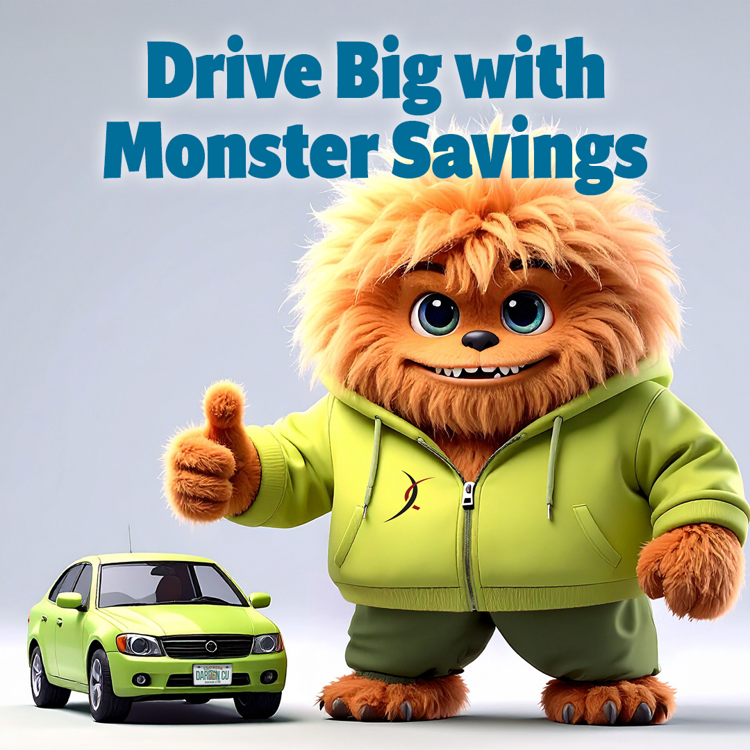 DardenCU's tweet photo. 🚗 Drive Big with Monster Savings!
Get up to $250 cash back on your auto loan and score low rates that fit your budget.
Apply today 👉 https://t.co/YFkc1xwb6X https://t.co/lZFHDc3fjw