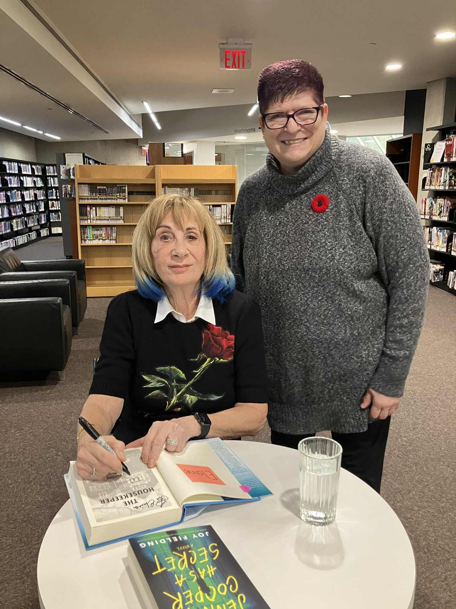 Had so much fun this afternoon at the Burlington Public Library (<a href="/BurlOnLibrary/">Burlington Public Library</a> ) with author Joy Fielding &amp; moderator, Alicia Cox Thomson. Facinating to hear how Joy goes about writing her books. She read from her new novel, Jenny Cooper Has A Secret and it sounds funny &amp; great.