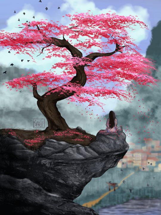 Art of the Day! "Asian blossom tree". Buy at: ArtPal.com/emdeeart?i=324…