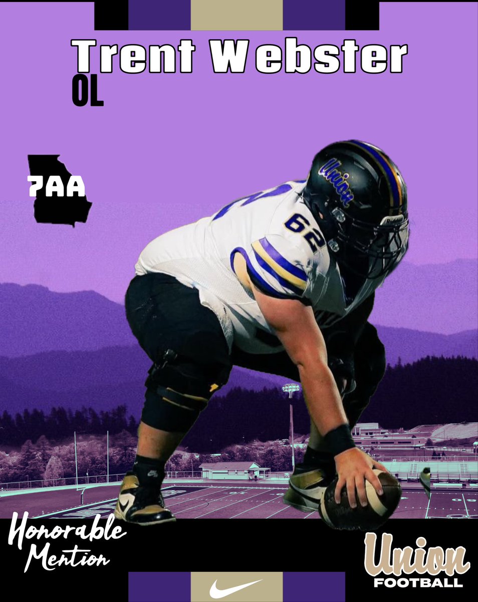 On the Region 7-AA Honorable Mention as an OL for <a href="/unioncofootball/">UC Football</a> is Trent Webster! Played with a broke foot, hand, and had a concussion and only missed one game!!! Tough!!! <a href="/trentwebster62/">Trent Webster</a> <a href="/huntermandy12/">Mandy</a>