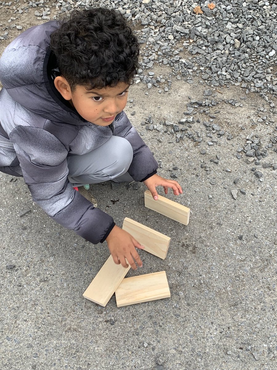 We added the BIG dominoes to the outdoor play options. It’s already a hit with our Bears. They are counting, building, creating, sharing and problem solving. That’s what recess is all about. Thank you to our friend <a href="/HannahBeachEDU/">Hannah Beach</a> for inspiring us to rethink recess!