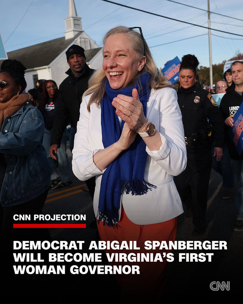 Democrat Abigail Spanberger will defeat Republican Winsome Earle-Sears to become Virginia's first female governor, CNN projects. Follow live updates. cnn.it/3WEEx2p
