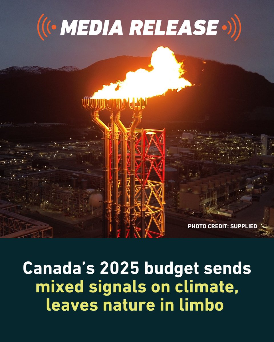 DavidSuzukiFDN's tweet photo. Canada's 2025 budget:

✅ invests in housing and infrastructure and promises to strengthen some climate regulations

😡 creates new LNG subsidies and doubles down on oil-and-gas handouts

🤡 completely ghosts nature funding.

Not the clear vision an "investment budget" demands. https://t.co/14VYq0KXVU