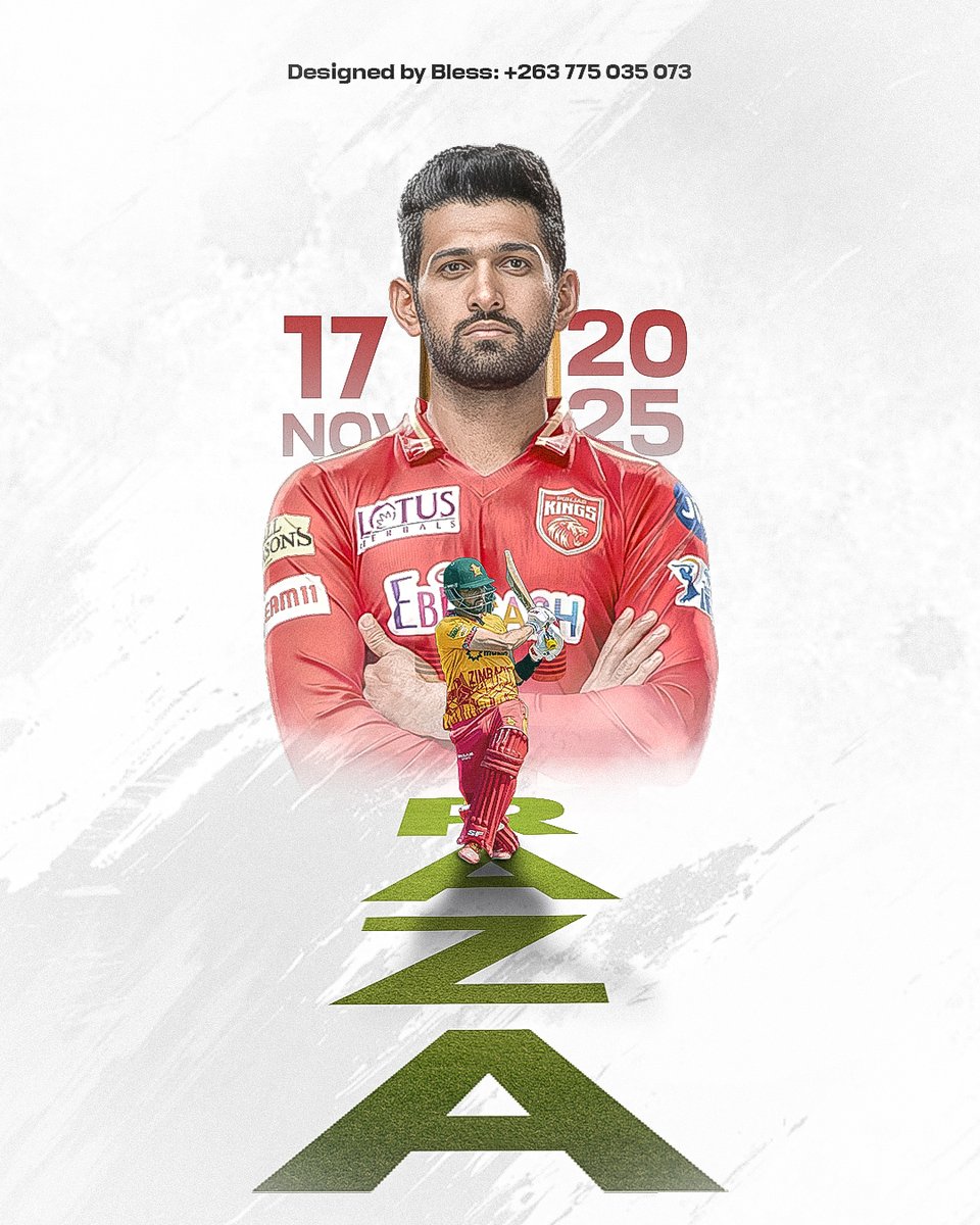 For the love of cricket.
Here is something i did for the Legend <a href="/SRazaB24/">Sikandar Raza</a> 

17 November 2025. Harare sports Club

Lets retweet and support <a href="/zimbabwecricket/">Zimbabwe</a>