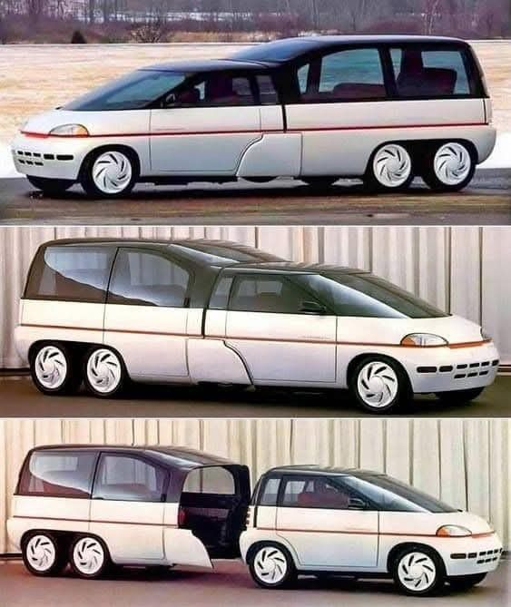 GordonMercedes9's tweet photo. #TransformerTuesday 1989 Plymouth Voyager III Concept
11 passengers (3+8). Or a rear Van. The rear module was equipped with a 2.2-liter 4-cylinder engine, that, when operating in tandem with the front module’s engine produced 250 horsepower. https://t.co/Tph4inHsIn