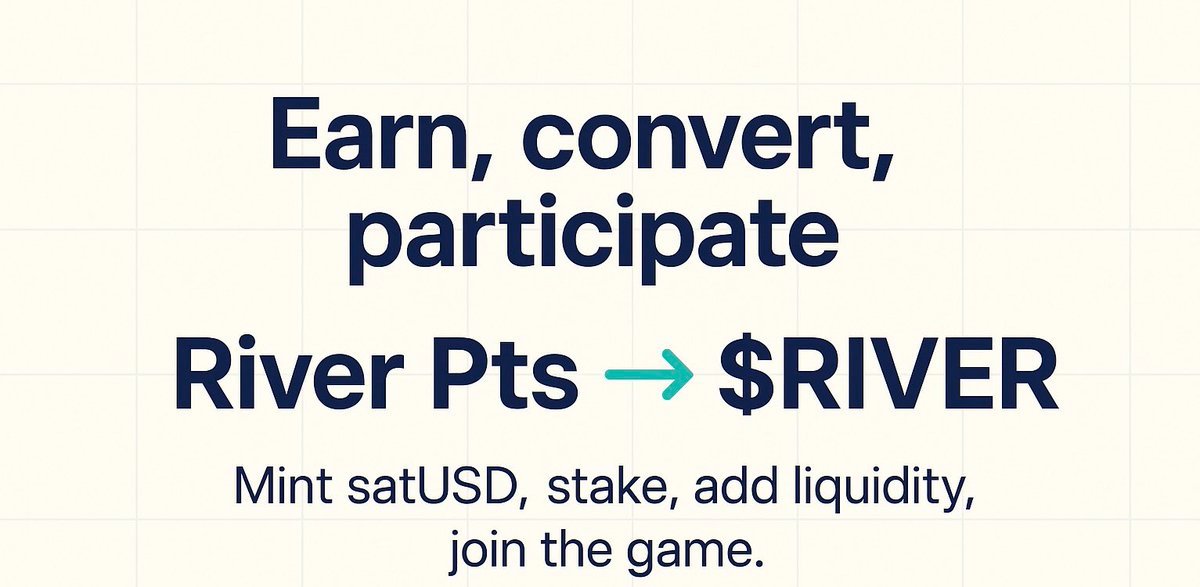 Bao_Chau99's tweet photo. Momentum compounding for $RIVER: now live on Kraken (USD/EUR), vaults filling fast, and omni-chain satUSD mint/redeem without bridges. $670M TVL and rising

At @RiverdotInc, the USDT Smart Vault Phase 2 closes Nov 5; earn real yield + implied up to ~80% APR, auto-earn River Pts (0.02 $RIVER per Pt today). S3 snapshot Nov 15. 20% of vault fees buy back & burn, and Prop #3 adds 5M $RIVER to Kraken LP

Flow with River #DeFi #DynamicAirdrop