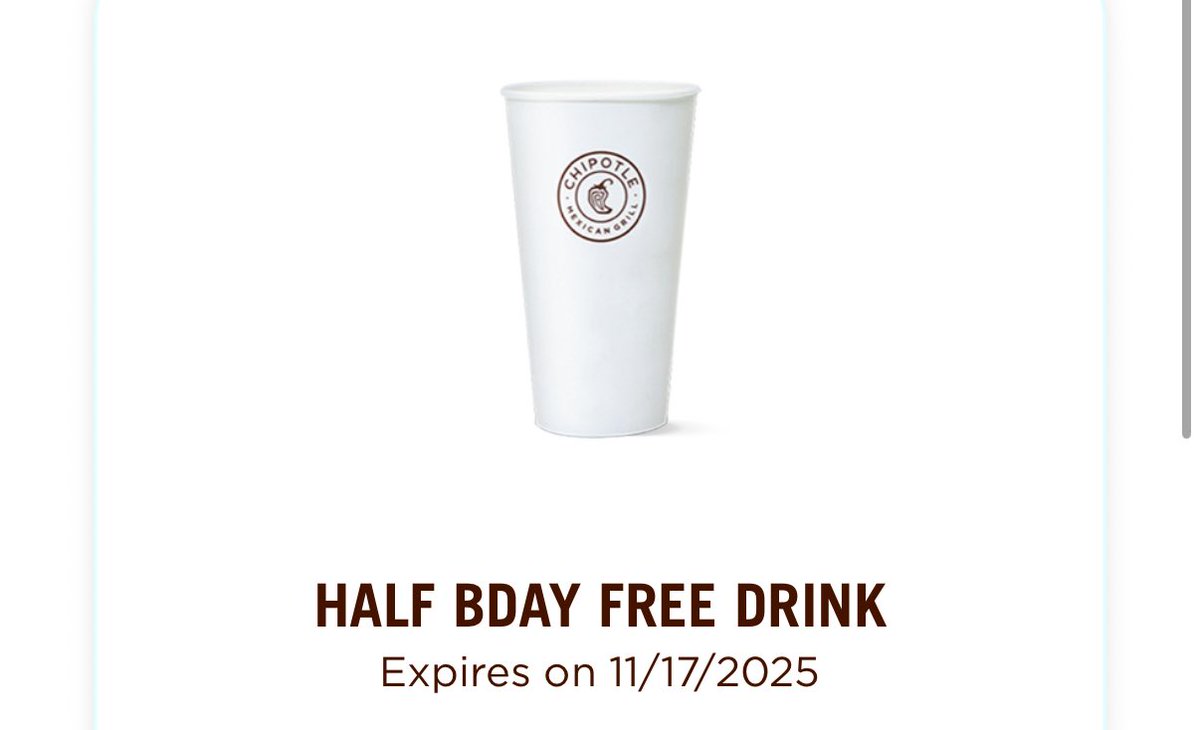 _YannaSmile's tweet photo. As a 1/2 Birthday Celebrator, I appreciate this @ChipotleTweets 🥹💚 

I sure was craving a chicken bowl today and planned on visiting. 😩 https://t.co/n9cRBN2C3W