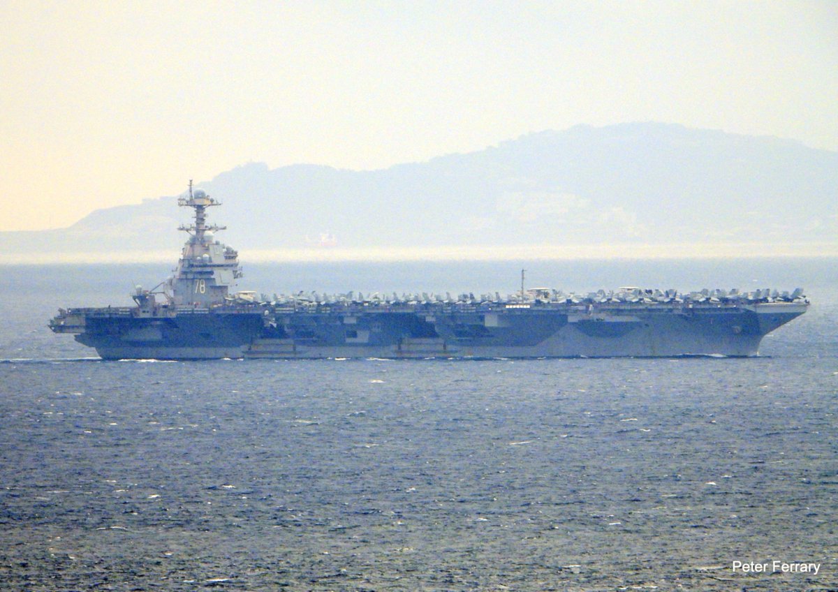 PeterFerrary's tweet image. USS Gerald R. Ford CVN 78  🇺🇸
Strait of Gibraltar westbound Nov 4 2025
