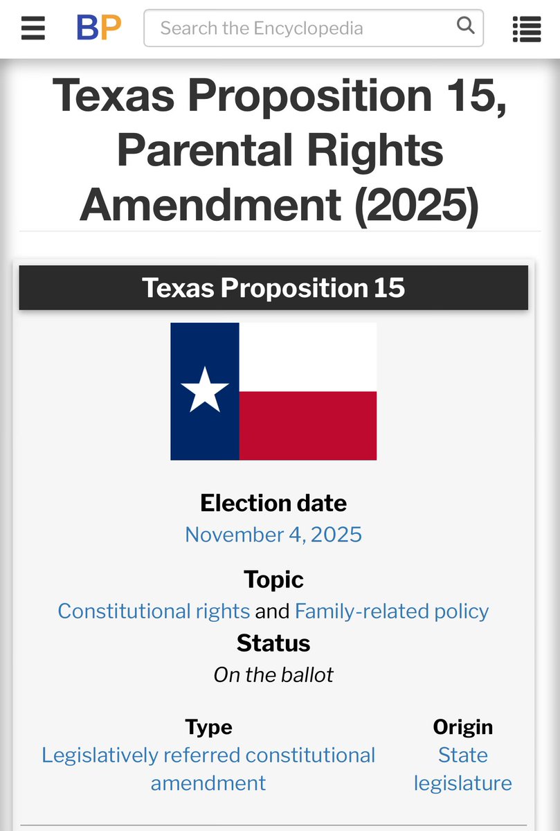 RenzTom's tweet image. 🧵🧵BEWARE: Texas Proposition 15 is being called the “Parental Rights Amendment” but opens the door to medical kidnapping being enshrined in the state constitution! @laralogan @MdBreathe @VigilantFox