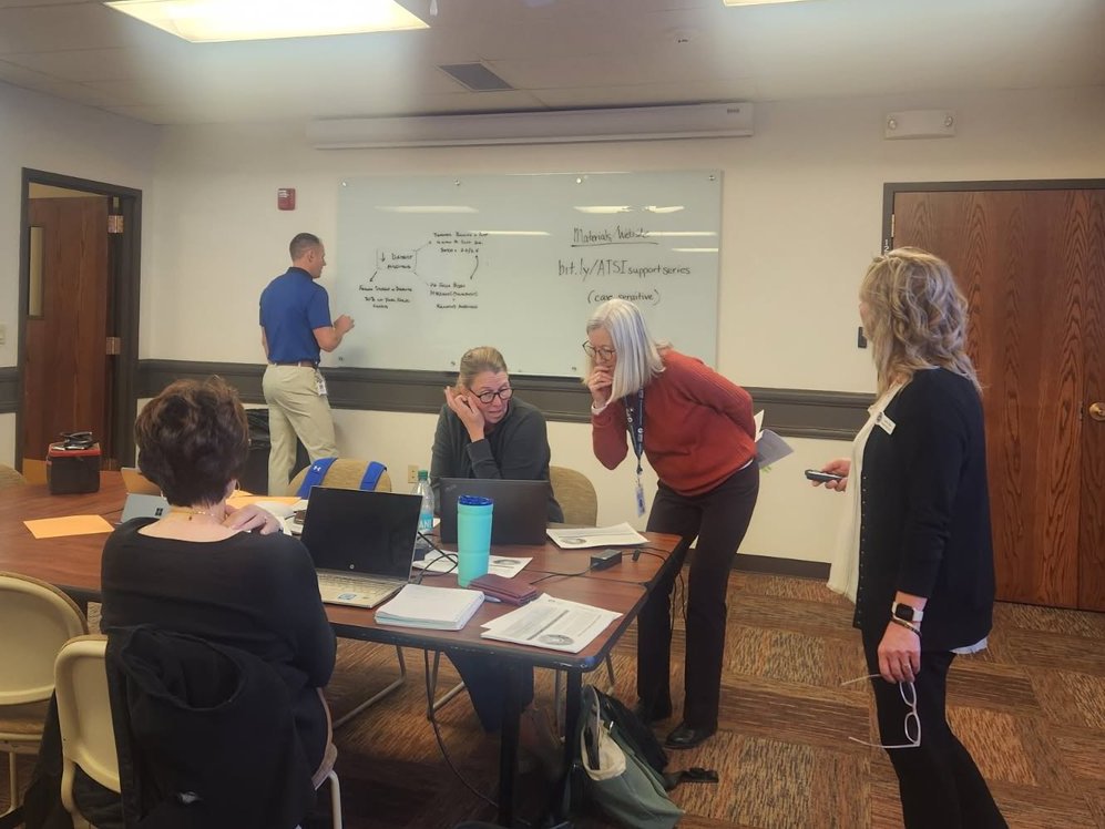 #NeMTSS team members partnered w/ <a href="/NDE_SPED/">Amy Rhone</a> &amp; <a href="/sped_strategies/">SPED Strategies</a> this week to lead ATSI (Additional Targeted Support to Improve) workshops w/ districts across central &amp; western Nebraska — analyzing data &amp; developing problem statements to support positive outcomes for all students.