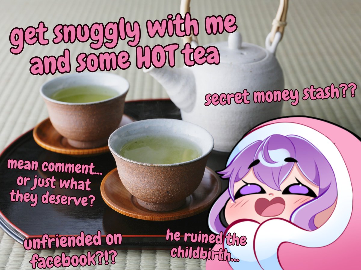 it's getting chilly out so here's a nice cup of TEA for you! (i also have hot chocolate and coffee if you'd like!)

would you like some Teasday stories featuring dumb people with that?
if yes! stop by for Teasday!!
🔗 in bio!