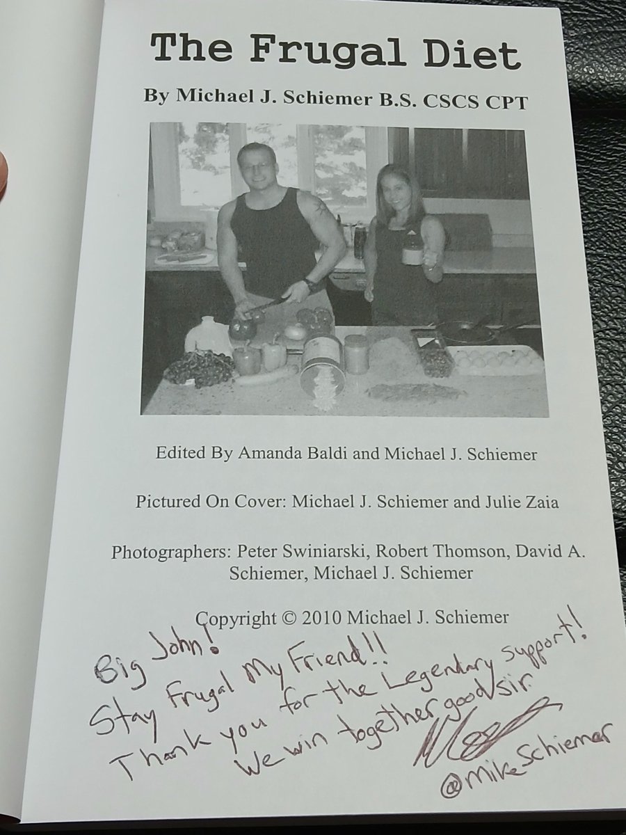 Just received my copy of "The Frugal Diet" from <a href="/MikeSchiemer/">Mike Schiemer, CETF® CBDA</a> - the man, the myth, the legend! 🙌

I'm excited to dive into this one. Truly appreciate you sending it my way, sir. Thank you!

Let's keep crushing it, leveling up, and winning together! 💪📈🔥