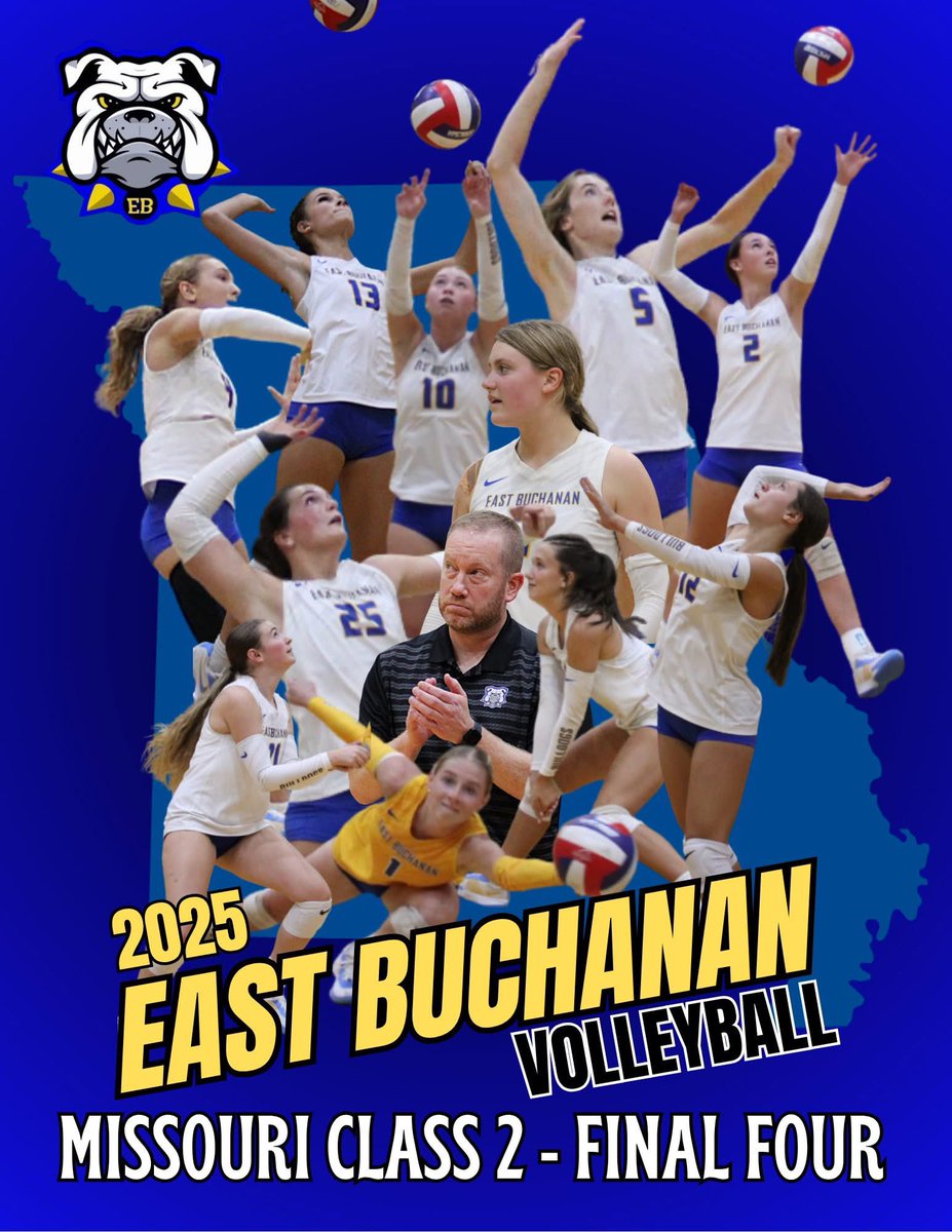 EastBuchMedia's tweet image. The countdown is on! On Wednesday at 2:00 PM, @EBVBALL will play against Hermann in the Class 2 Final Four at St. Joseph Civic Arena. EB NATION -- Be there! Be LOUD! #EBMedia @KCKennedy93 @missouri_sports @cliffnotes_pod