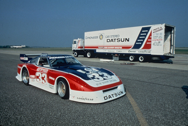 jeracerx's tweet photo. Despite the name "All-American GT", a single Japanese car was built for IMSA's American-focused ruleset, the IMSA GTX 280ZX Turbo driven by Paul Newman in 1980/81. With a twin-turbo version of the Nissan President's 4.5L V8, 6th in its final race at Portland was its best finish https://t.co/BWj2mR8dRI