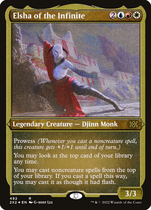 New commander that enables a Sensei's Divining top loop with mystic forge to kill the table. Or a card in the 99 with Elsha as the commander 👀❤️‍🔥