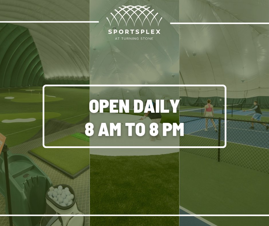 TSGolf's tweet image. Play your way at the Sportsplex - golf, pickleball, tennis, and shopping all in one place.

Now open every day from 8 AM to 8 PM.