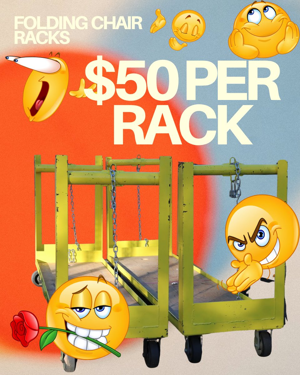 CSU_Surplus's tweet image. racks on top of racks.

Come in to score this folding chair racks for $50 each. Two available!