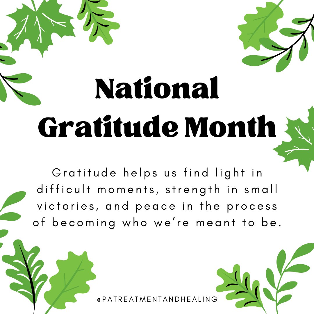 PATH_ToChange's tweet image. Every journey has its struggles, but gratitude helps us see the lessons hidden within them.🌿

This #NationalGratitudeMonth, take a moment to pause, reflect, &amp;amp; recognize the strength that comes from thankfulness as we continue on the #PATHtoHealing.