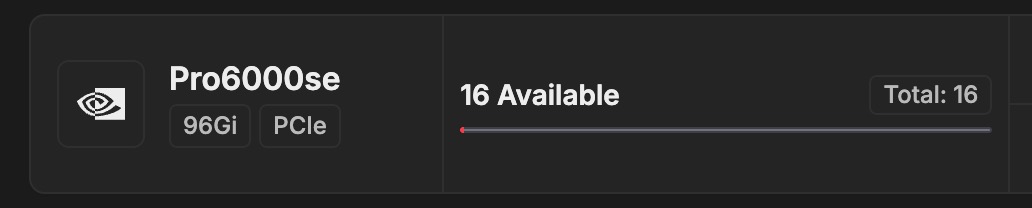 Looks like new GPUs have landed on <a href="/akashnet/">Akash Network</a>!

The first batches of RTX Pro 6000 se are now online in the $AKT marketplace.

Waiting for B200s next as Akash tests the market prior to rolling out the big guns behind Starcluster.