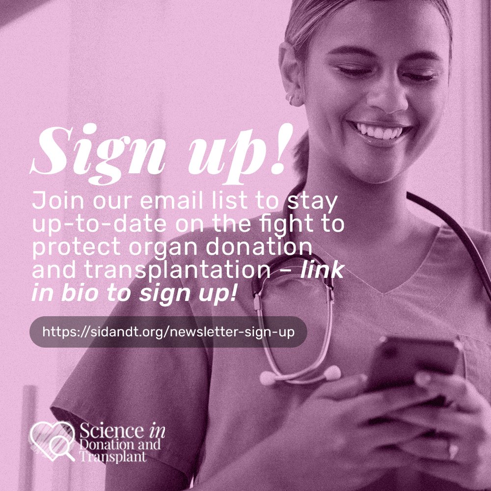 Sign up! Join our email list to stay up-to-date on the fight to protect organ donation and transplantation.

[sidandt.org/newsletter-sig…]

Science in Donation and Transplant is fighting against the privatization of the organ donation system.