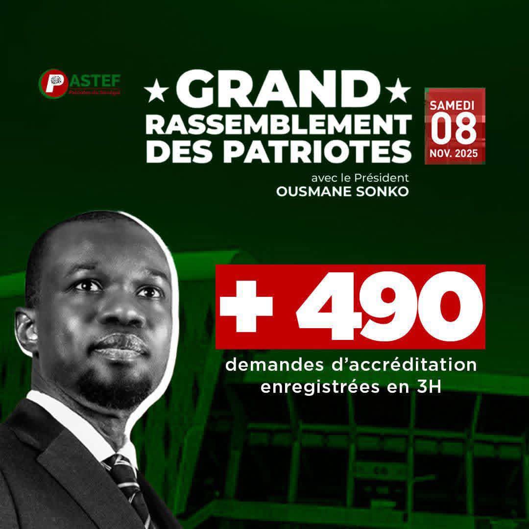 ‼️Tera Meeting : Plus de 490 demandes d'accréditation enregistrées en 3 H

🇸🇳❤️🔥
