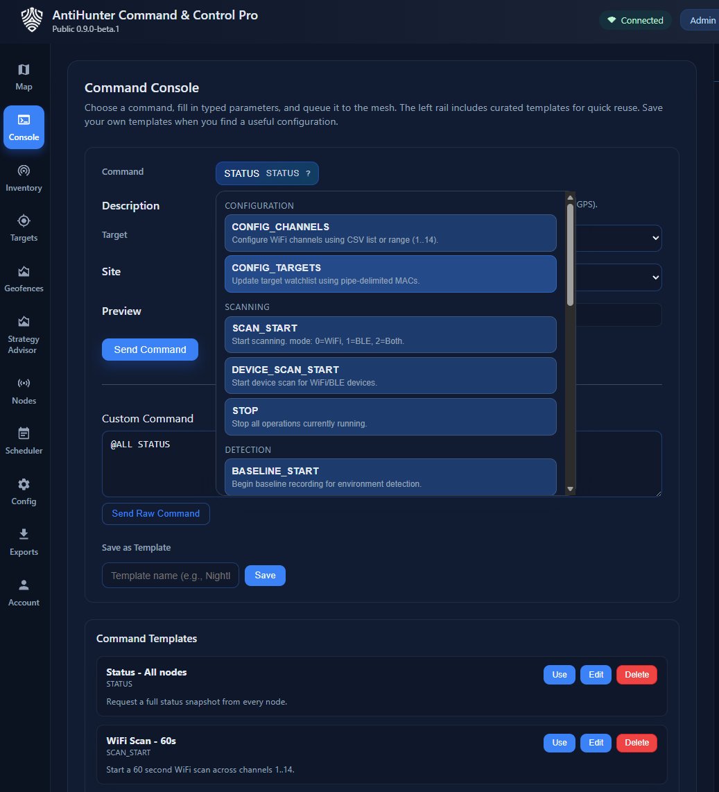 AntiHunter C2 Command console 😎