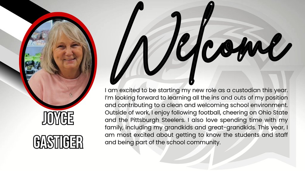 We are excited to welcome Ms. Joyce to our Elementary custodial team! Welcome to the Family, Joyce!