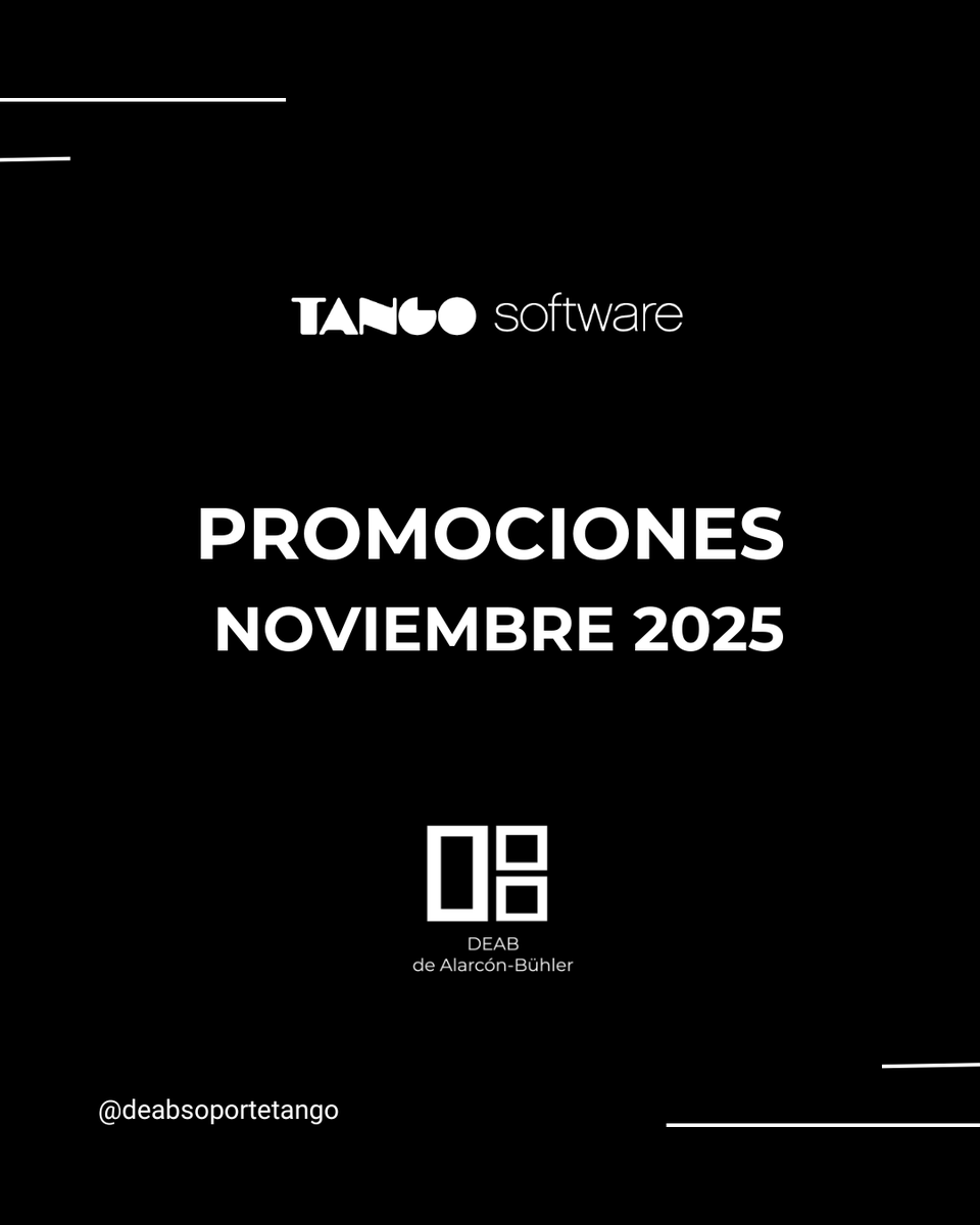 DEABTango's tweet image. 👉 PROMOCIONES DE TANGO SOFTWARE Noviembre 2025

🔴 Vigente hasta el 28 de Noviembre 2025.

#tangosoftware #soportetango #tangogestion #deab #dealarconbuhler