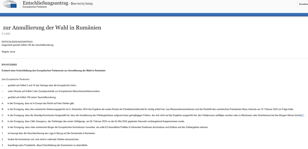 Rheinmetall produziert mit Rumänien Treibladungspulver. War das der Grund für die Annullierung der Wahl in Rumänien - Europäisches Parlament 03.25 rheinmetall.com/de/media/news-… #Krieg #Kriegstreiber #Europa #Ukraine #CDU #AfD #FdI #ElonMusk #JDVance #news