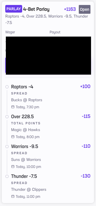 AiEdgePicks's tweet photo. 2 quick @HardRockBet parlays I played tonight along with the our "Pick of the day".
#trenttalks #TTAB #pickoftheday https://t.co/ZFChrrVG7f