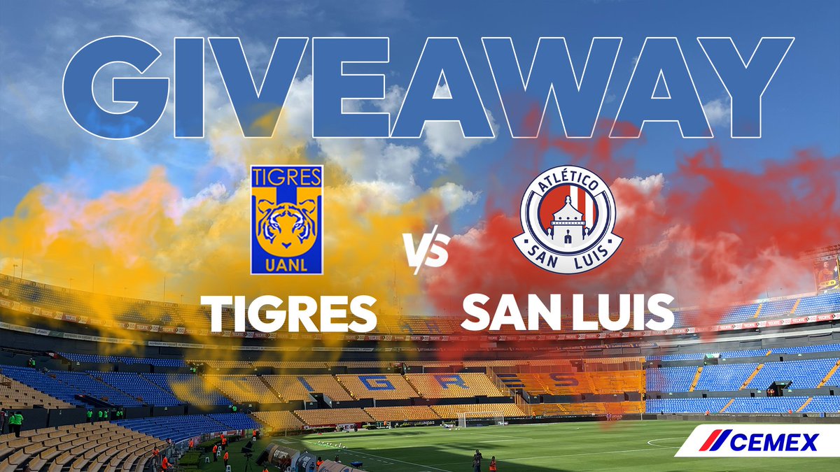 ¡TENEMOS GIVEAWAY!🐯

Te regalamos un pase doble para el partido de <a href="/TigresOficial/">Club Tigres 🐯</a> vs. San Luis en el Volcán.🎟️🏟️

Solo tienes que:
- Seguirnos
- Coméntanos qué parte de tu casa te gustaría remodelar con nuestro saco Cemento Cemex Gris de máxima resistencia
- Dale RT a este post