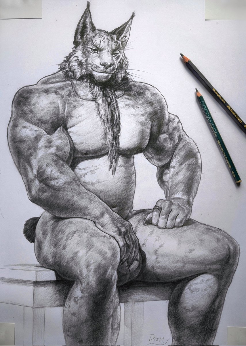 Big Bobcat - Commission. 
Graphite and charcoal on paper.