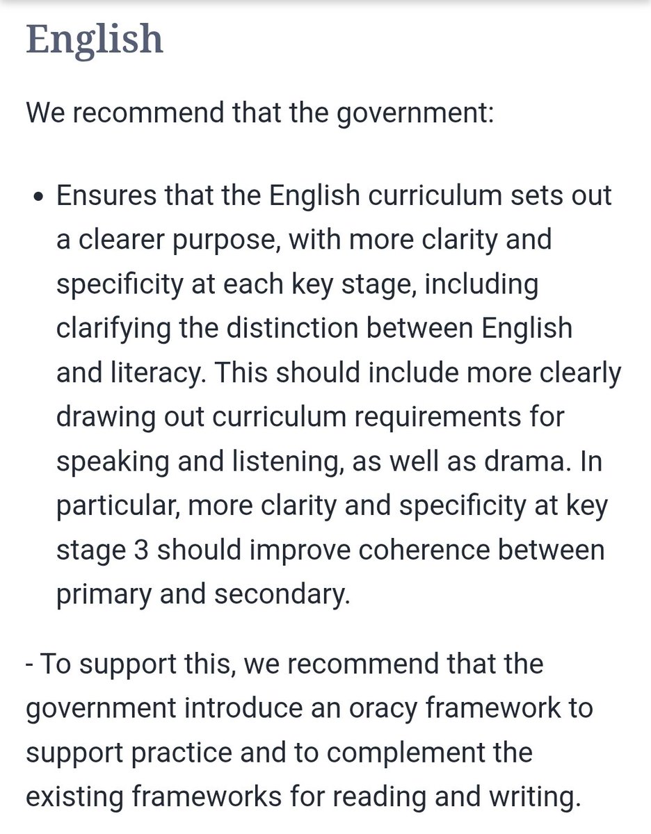 HaleDonal's tweet photo. 🚨 CURRICULUM REVIEW RECOMMENDATIONS - ENGLISH 🚨

The Curriculum Review has landed @Team_English1 @LitdriveUK. Thoughts? https://t.co/UZqrZYcnLt