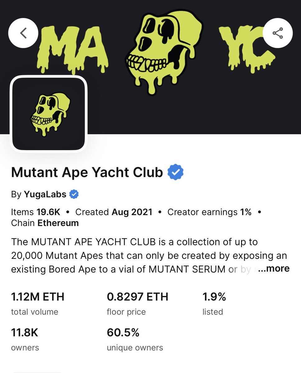 Anyone else think <a href="/doodles/">doodles</a> and mutant <a href="/BoredApeYC/">Bored Ape Yacht Club 🍌</a> are an absolute steal at these prices! Way I see it is if you are into NFTs and here to stay, you will want to own at least one of these legendary pieces! Will always be culturally relevant! How can you think of NFTs and not be