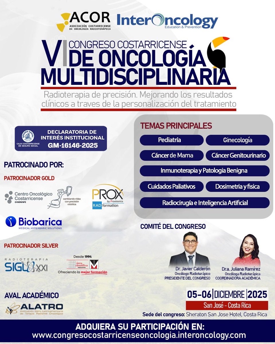 ⏳¡Falta solo 1 mes para uno de los encuentros científicos de radioncología más esperados del año Costa Rica ! 

☢️6to Congreso ACOR de Oncología Multidisciplinaria Declarado de Interés Institucional por la CCSS 
🗓️ 5-6 de diciembre 🇨🇷

¡Los esperamos! 
#educacionmedicacontinua