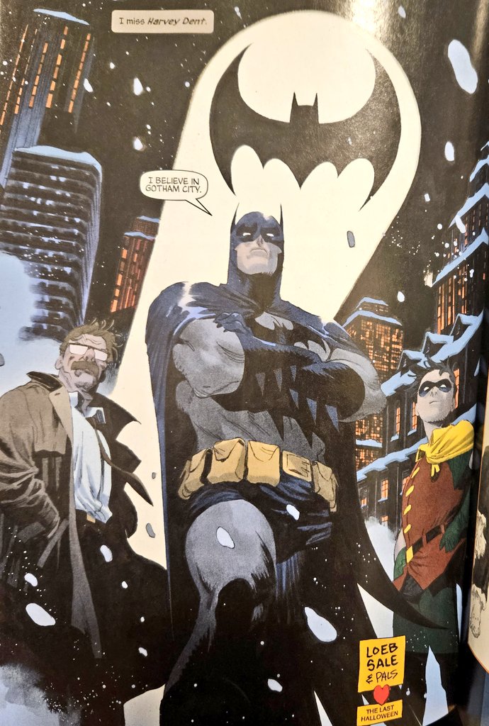 Finished reading Batman: The Long Halloween - Last Halloween. A brilliant tribute to Tim Sale a genuinely a worthy follow up to his &amp; Jeph Loeb's Ling Halloween Saga. You love to see these projects stick the landing and Last Halloween has an ocean of great artists involved.