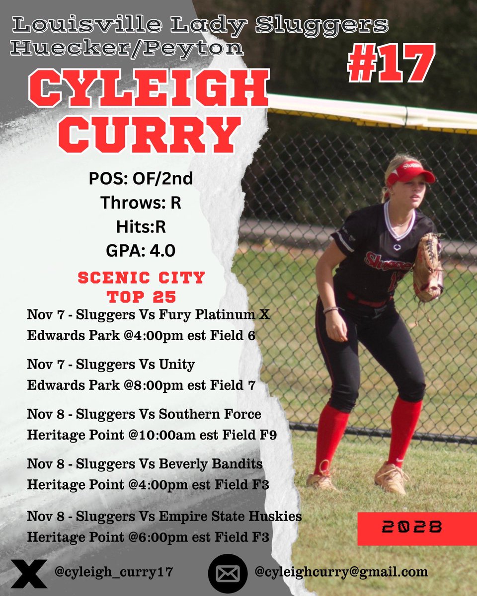 So excited to be in Scenic City Top 25 this weekend with my team! <a href="/ConnectSports_/">Connect Sports</a> <a href="/Lady_Sluggers10/">Louisville Lady Sluggers Huecker/Peyton</a> <a href="/LadySluggersOrg/">Louisville Lady Sluggers</a> <a href="/loudawgssb/">Male HS Softball</a>