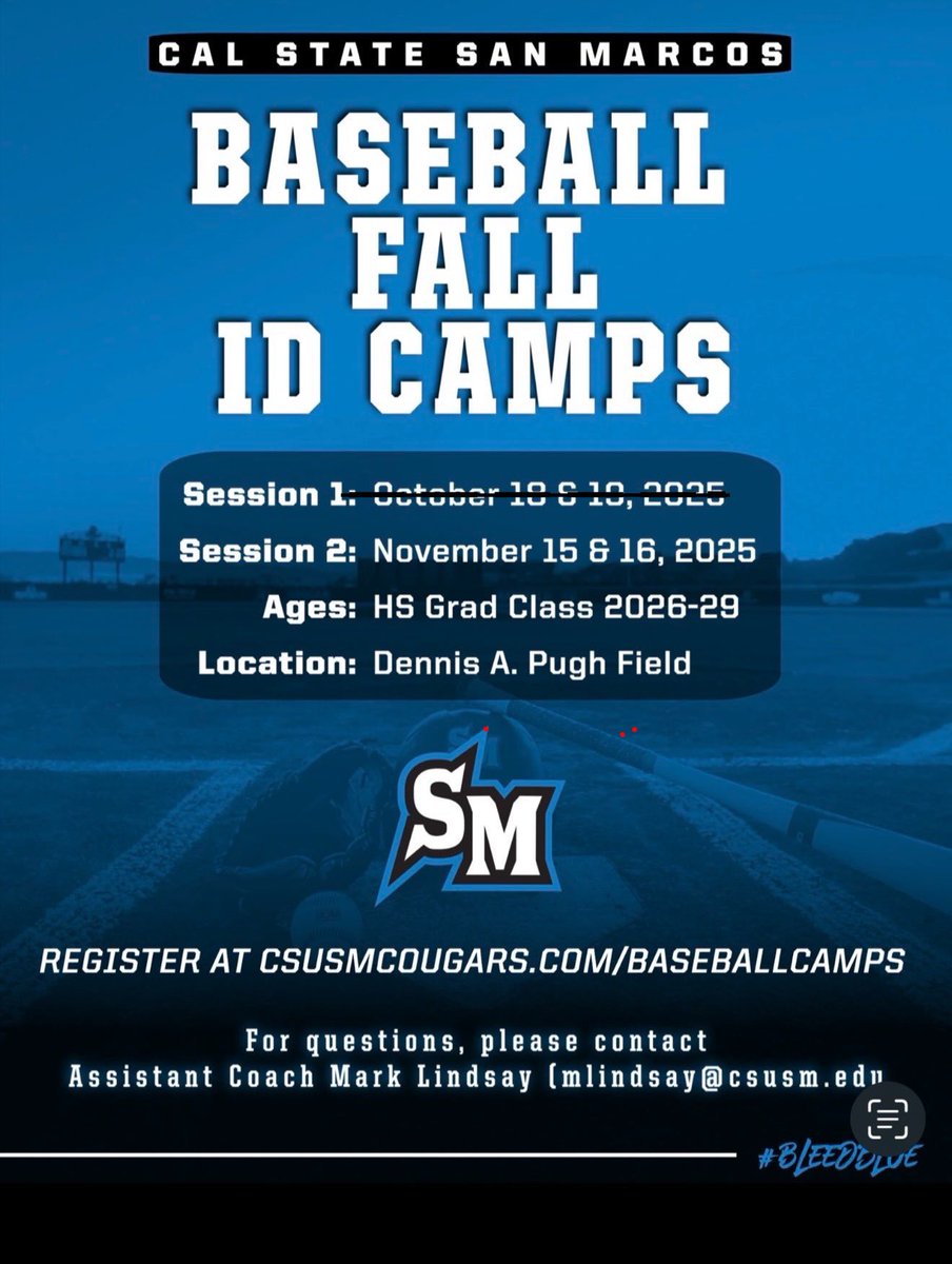 🚨 Fired up for November 15 &amp; 16. We’re getting close to reaching our max but there still are a few spots left. Only a couple PO spots remain🚨  csusmbaseballcamps.totalcamps.com/shop/EVENT