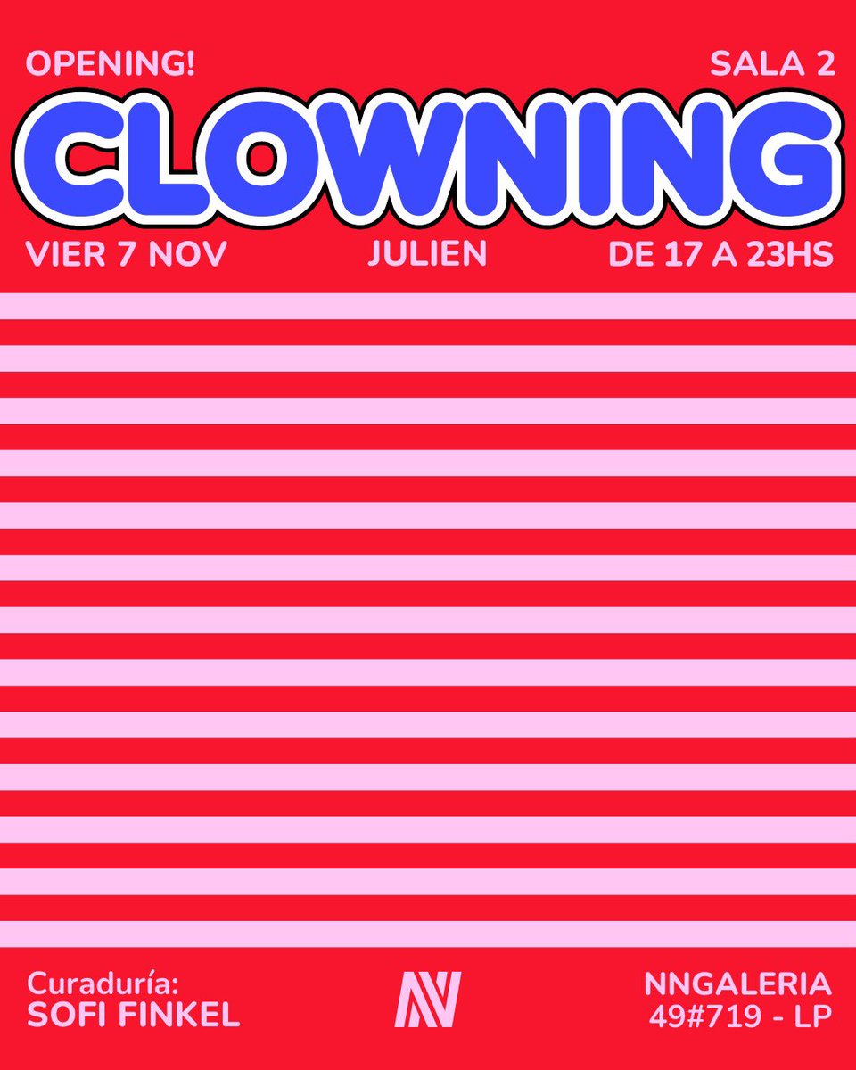 red nose up! este viernes inauguro muestra en NN, la plata. te espero <3
